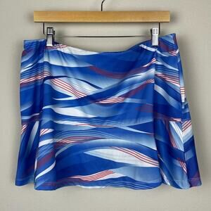 Tail Activewear Skort‎ XL Turquoise Pleated Flounce Hem Tennis Golf Pockets